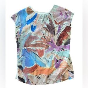 Ted Baker London Top Size 0 Multicolor Blouse Watercolor